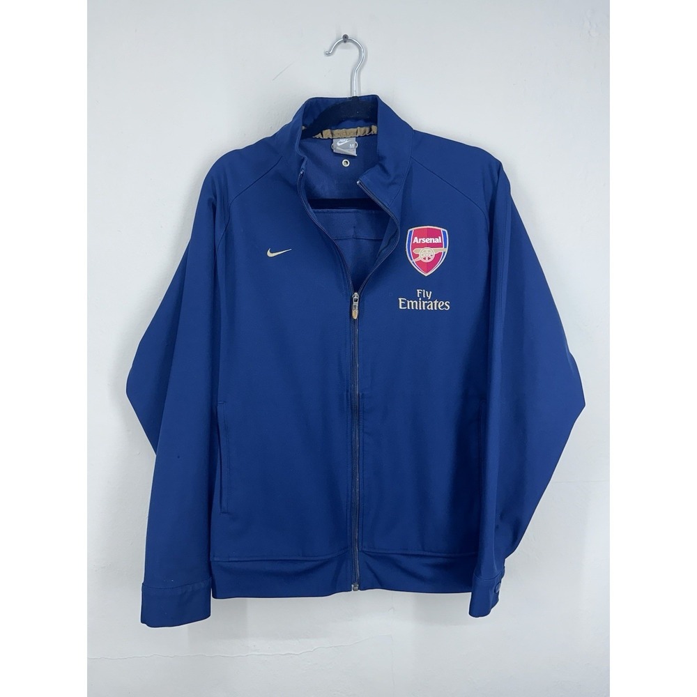 Vintage Nike Arsenal Football Blue Jacket Soccer Mens Track Top Zip Rare MEDIUM